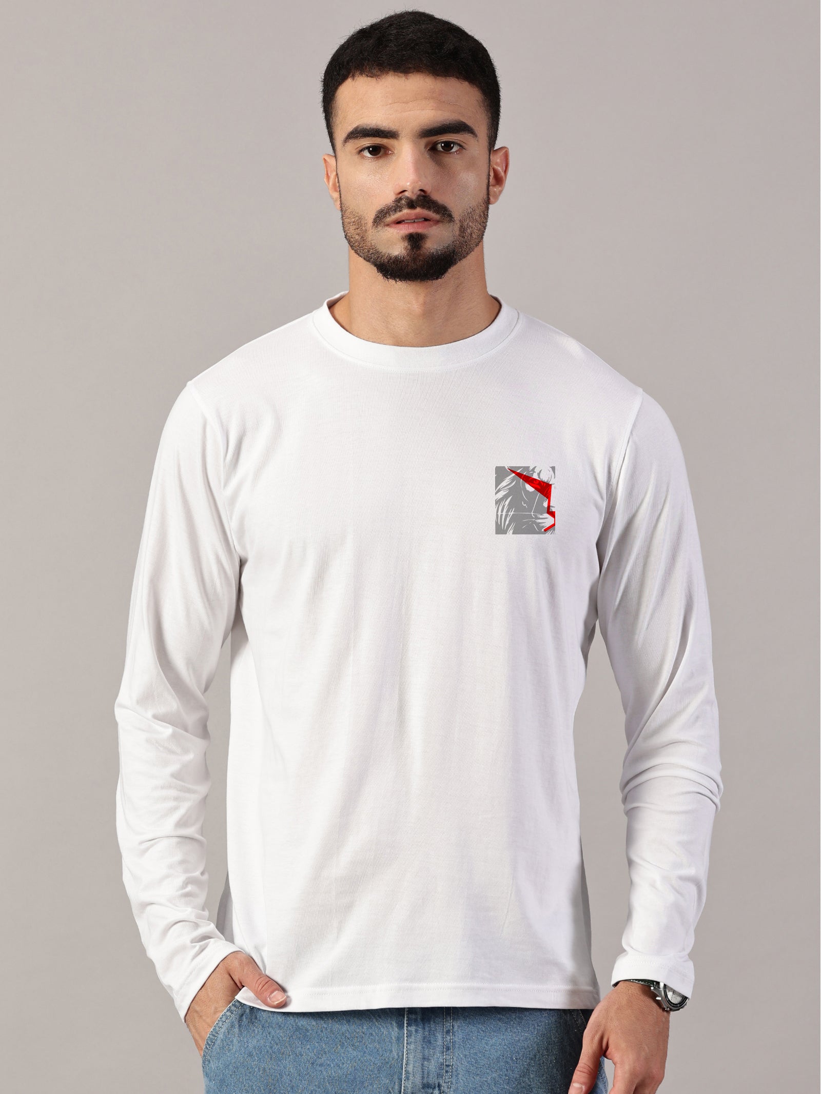 Lion Power Printed Full Sleeve T-Shirt