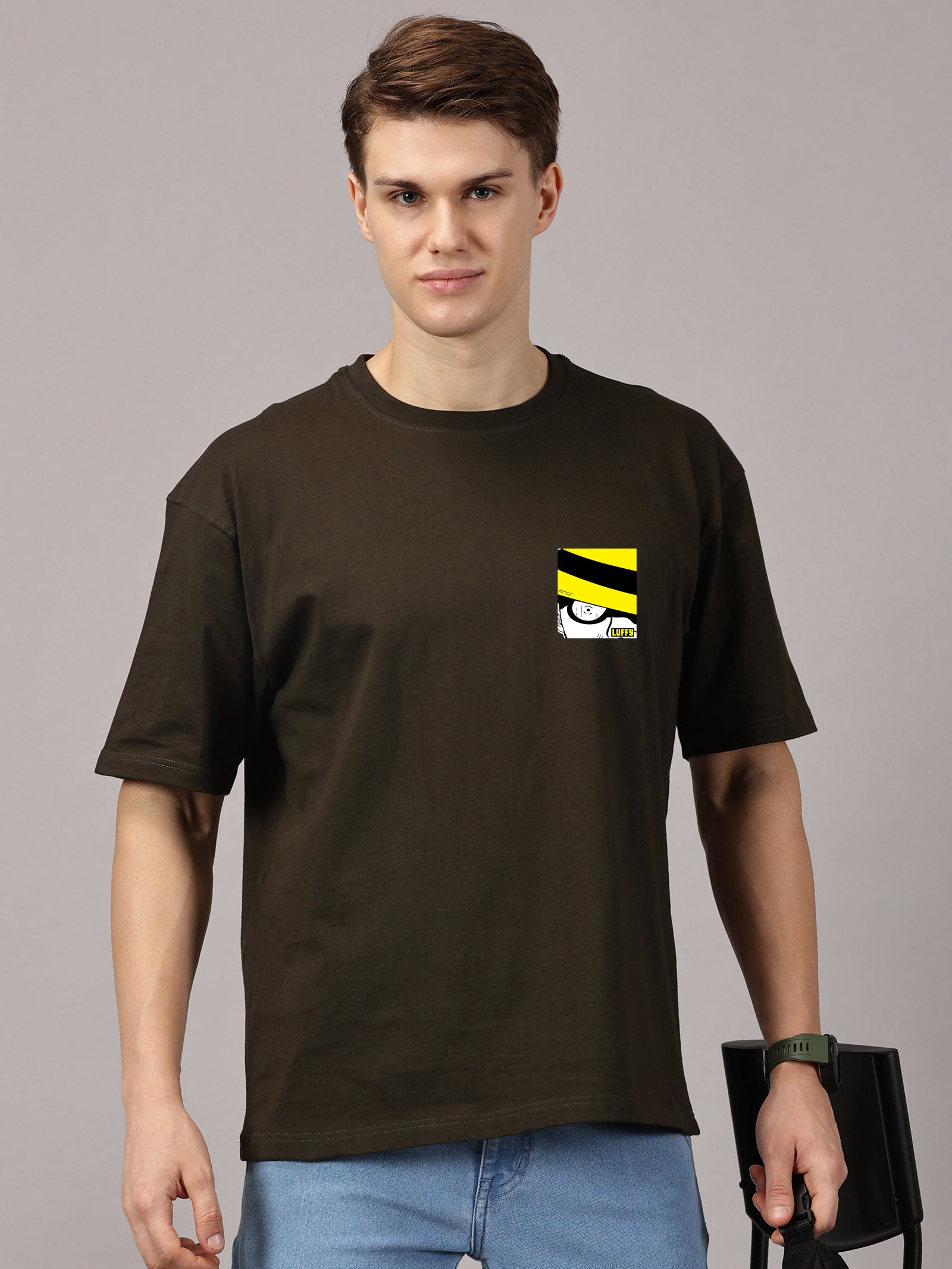 Luffy Printed Oversized Drop Shoulder T-Shirt