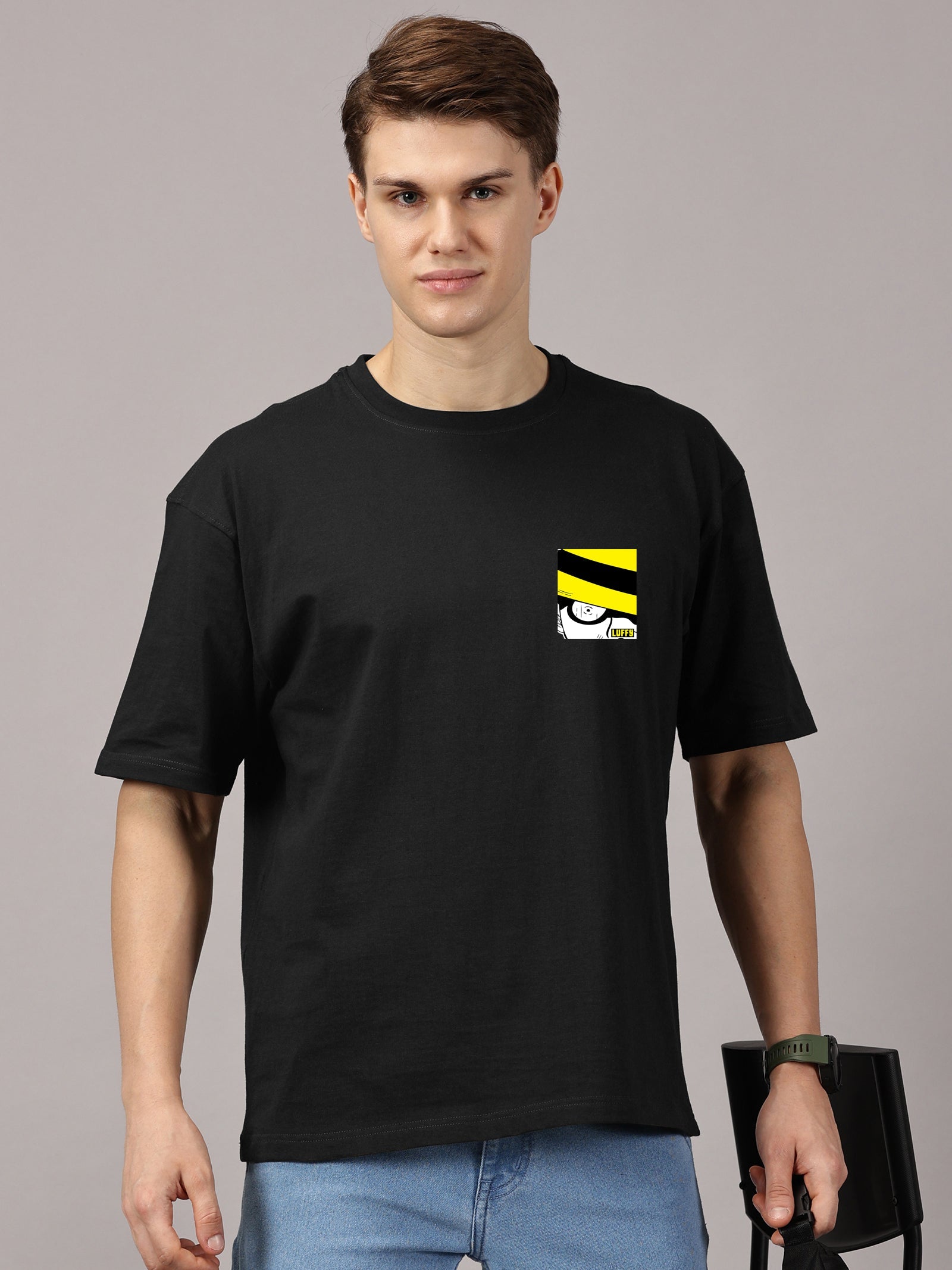 Luffy Printed Oversized Drop Shoulder T-Shirt