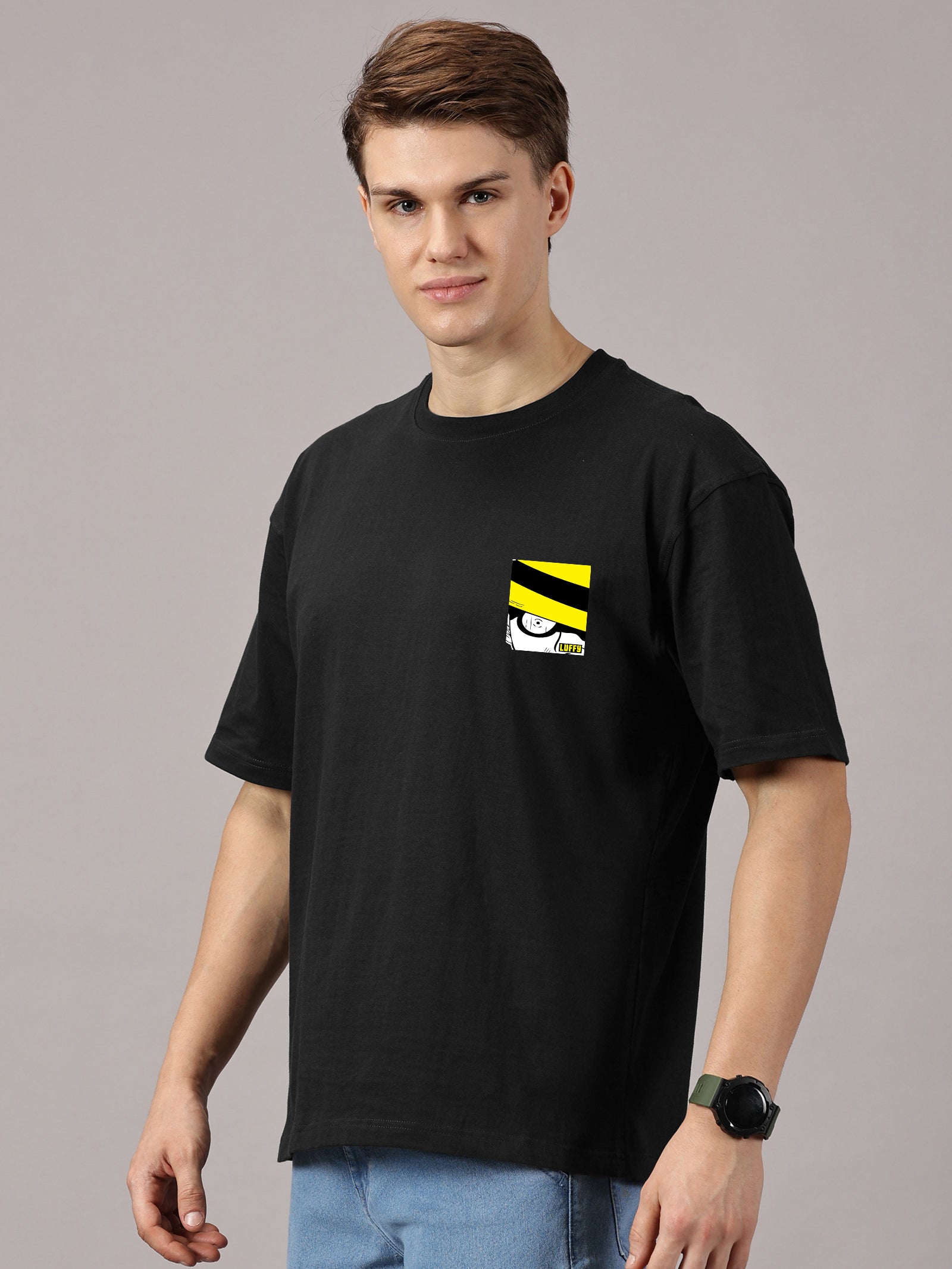 Luffy Printed Oversized Drop Shoulder T-Shirt