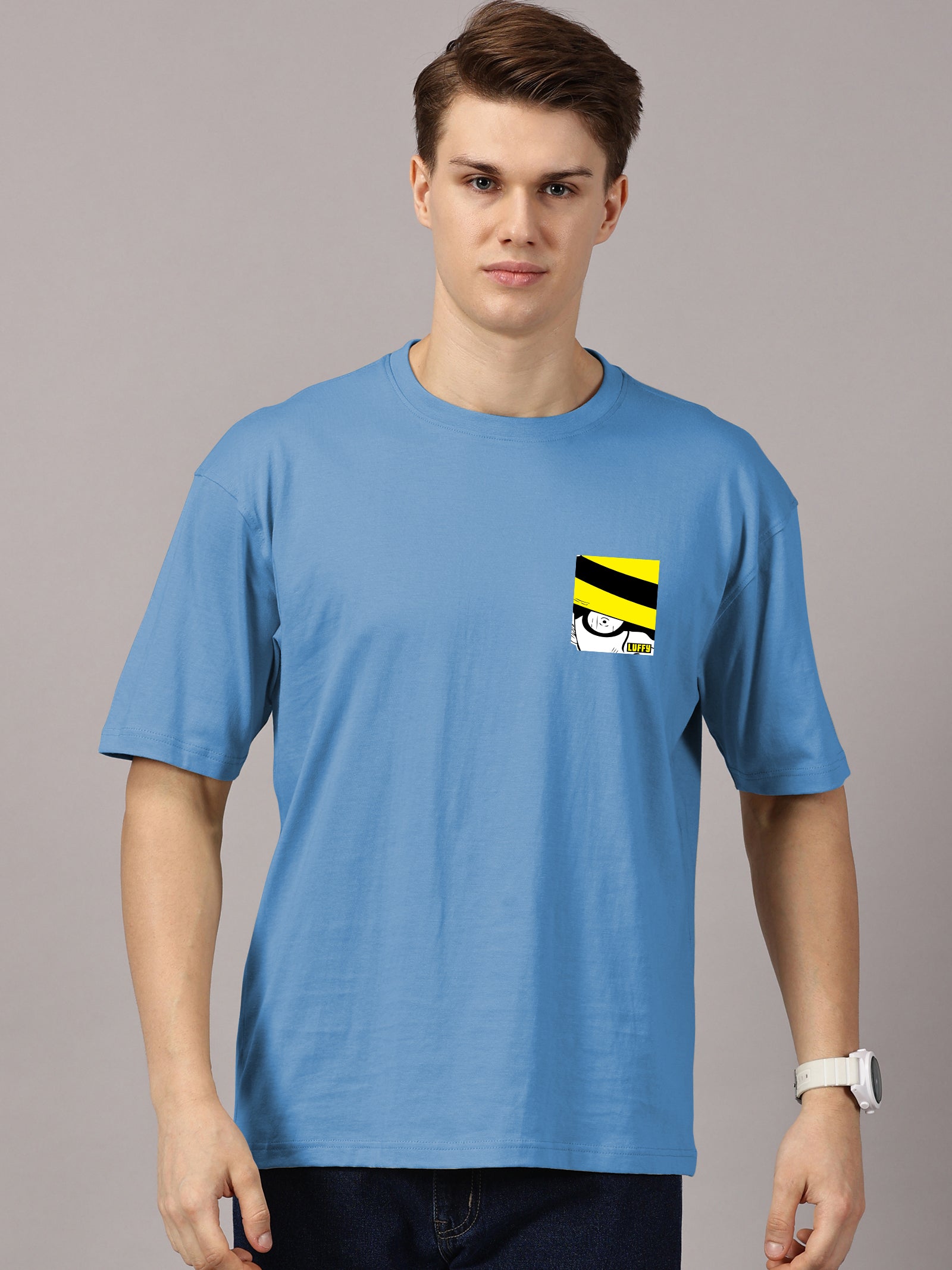 Luffy Printed Oversized Drop Shoulder T-Shirt