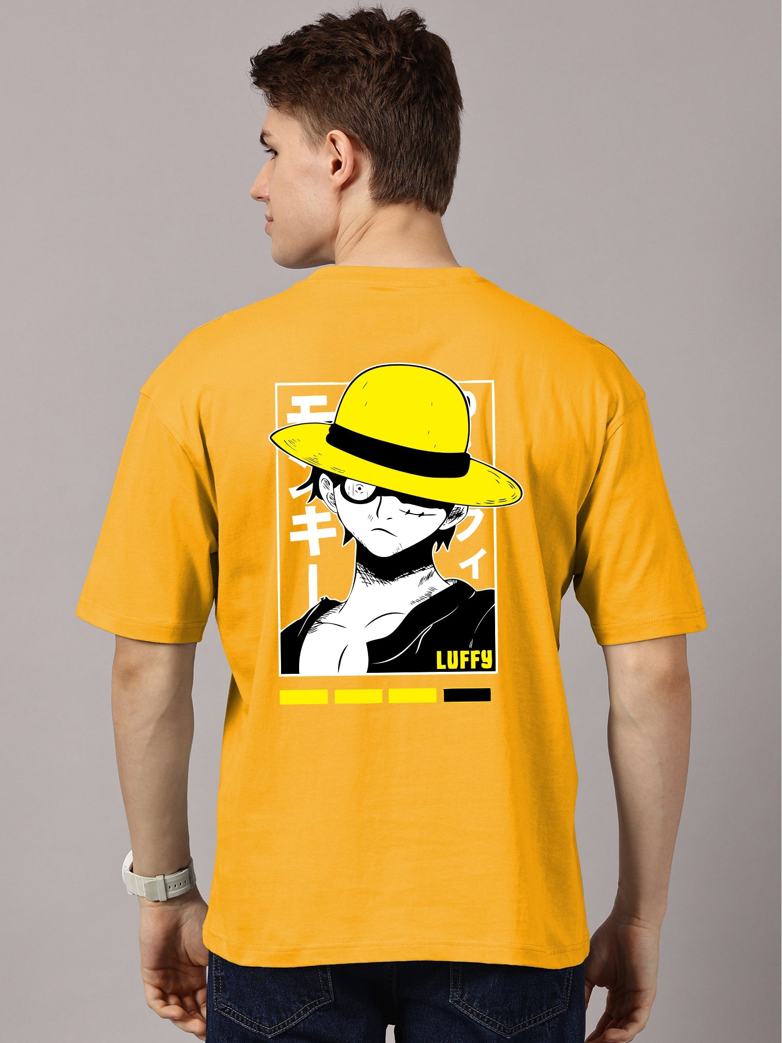 Luffy Printed Oversized Drop Shoulder T-Shirt