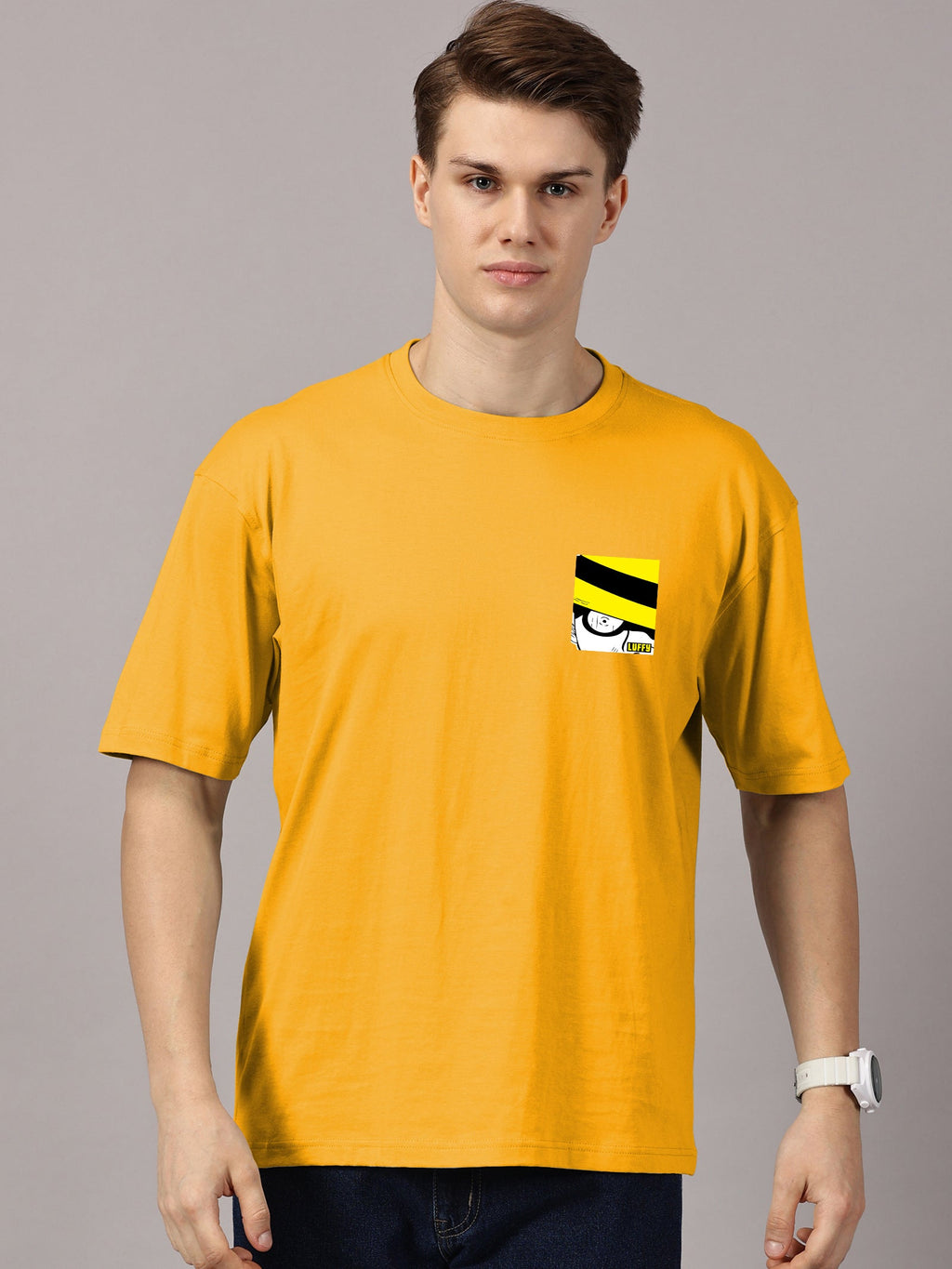 Luffy Printed Oversized Drop Shoulder T-Shirt