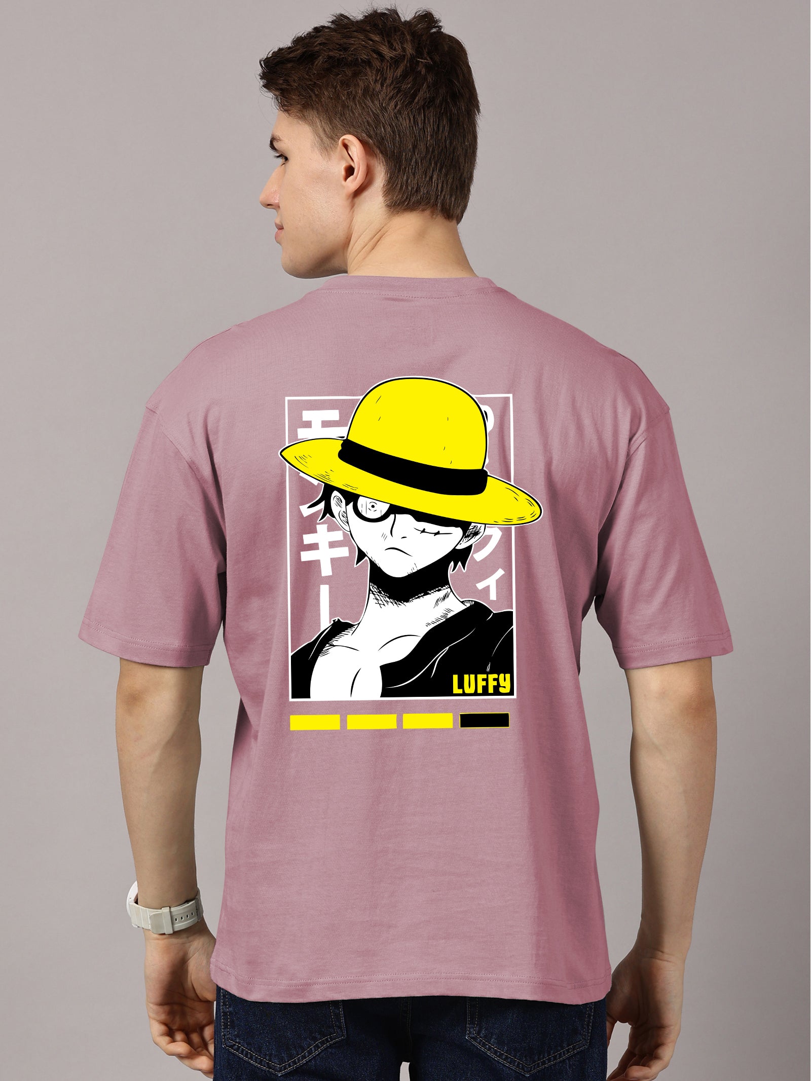 Luffy Printed Oversized Drop Shoulder T-Shirt