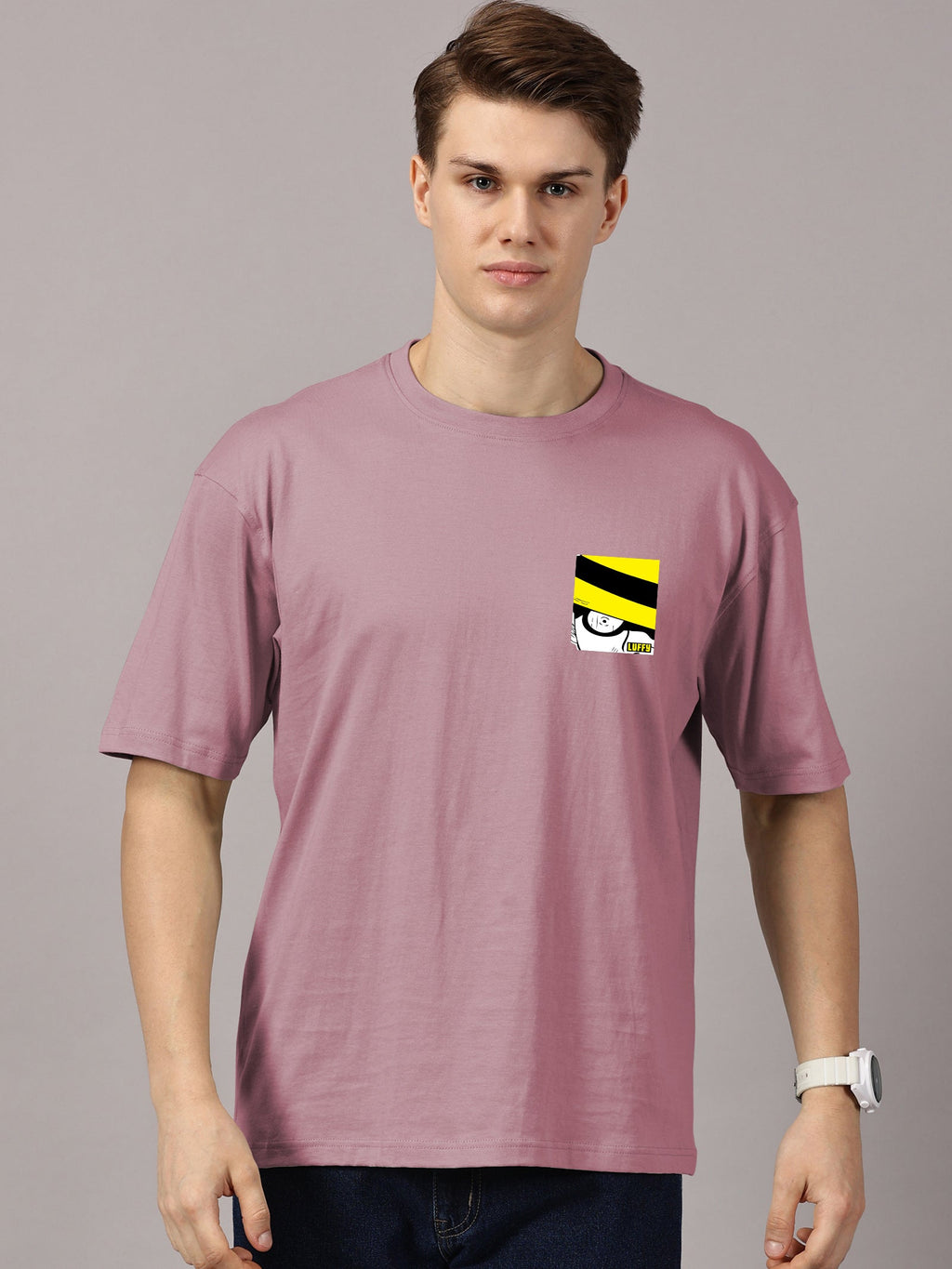 Luffy Printed Oversized Drop Shoulder T-Shirt