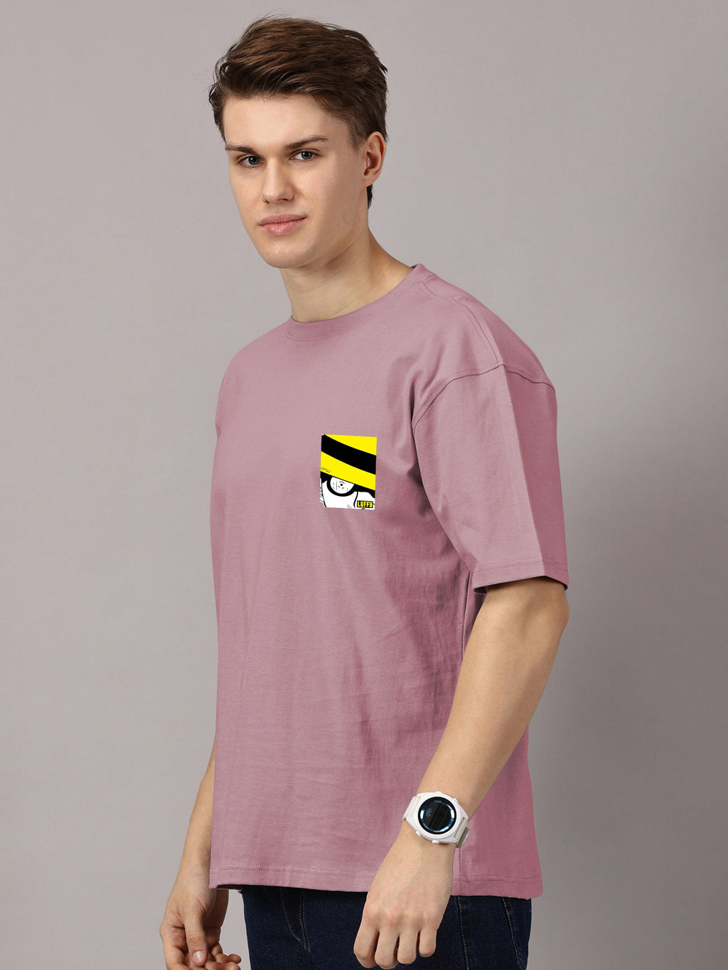 Luffy Printed Oversized Drop Shoulder T-Shirt