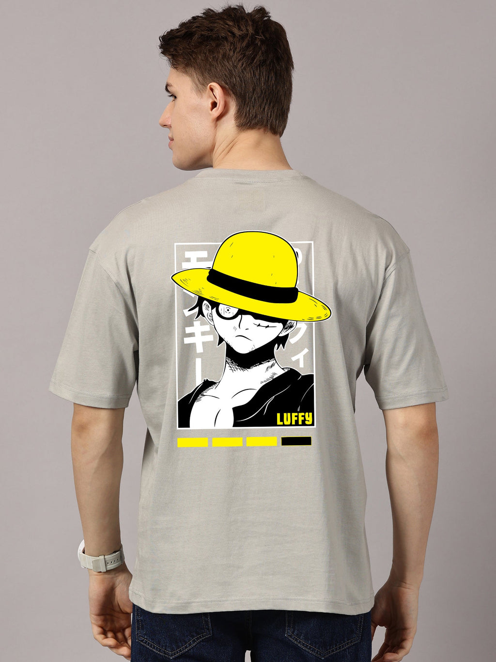 Luffy Printed Oversized Drop Shoulder T-Shirt