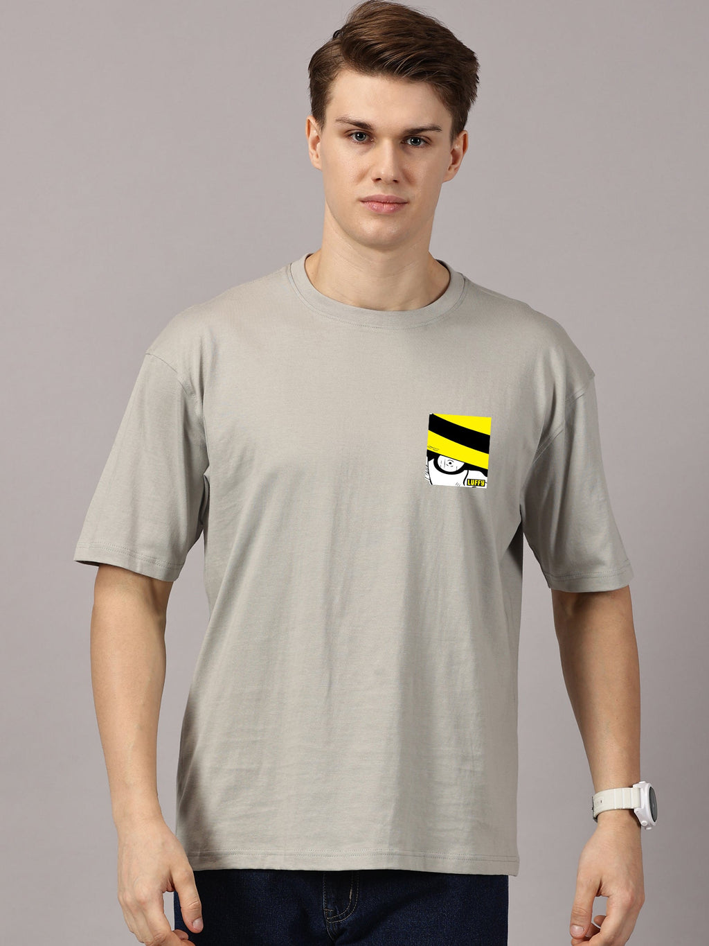 Luffy Printed Oversized Drop Shoulder T-Shirt