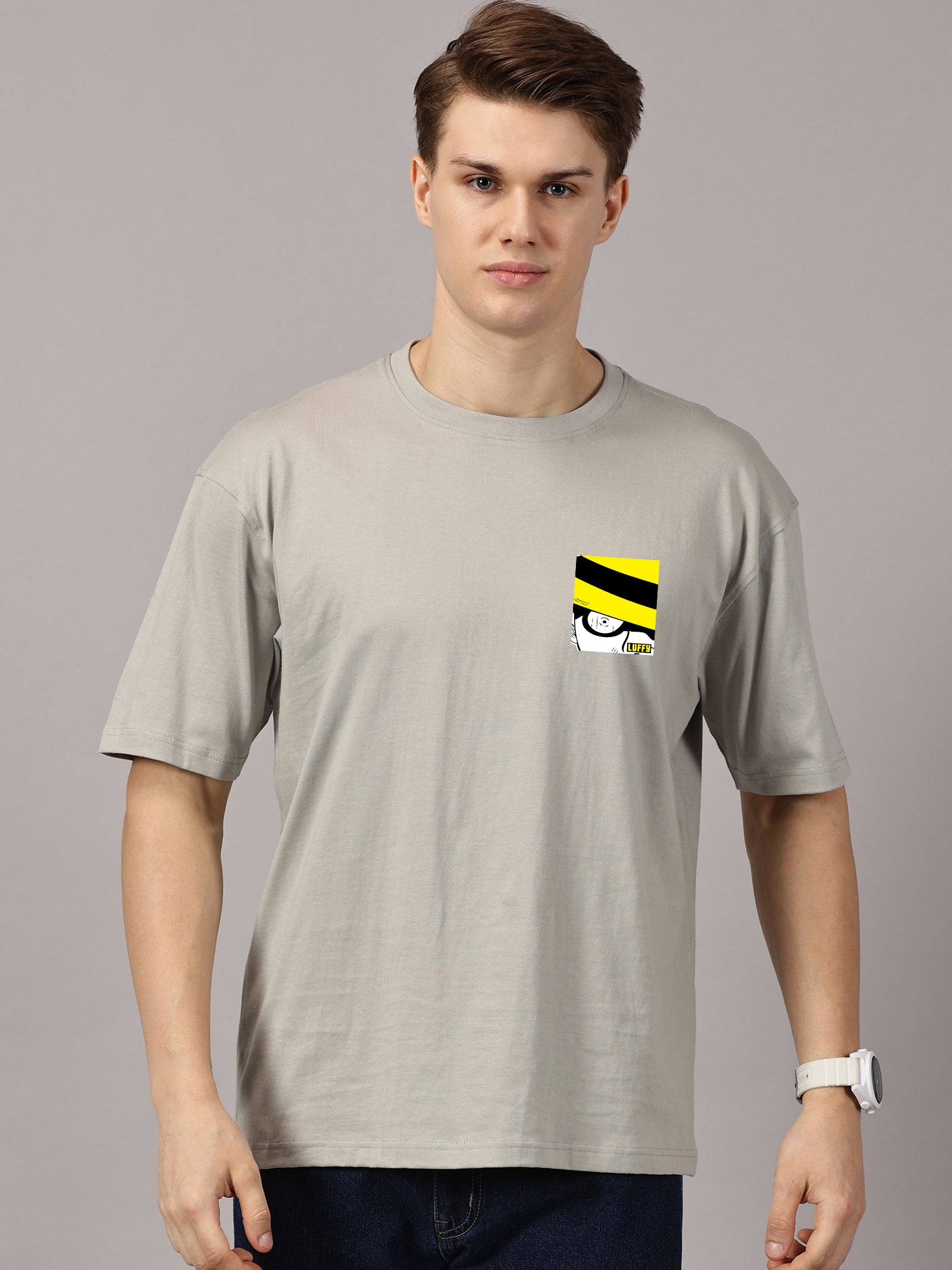 Luffy Printed Oversized Drop Shoulder T-Shirt