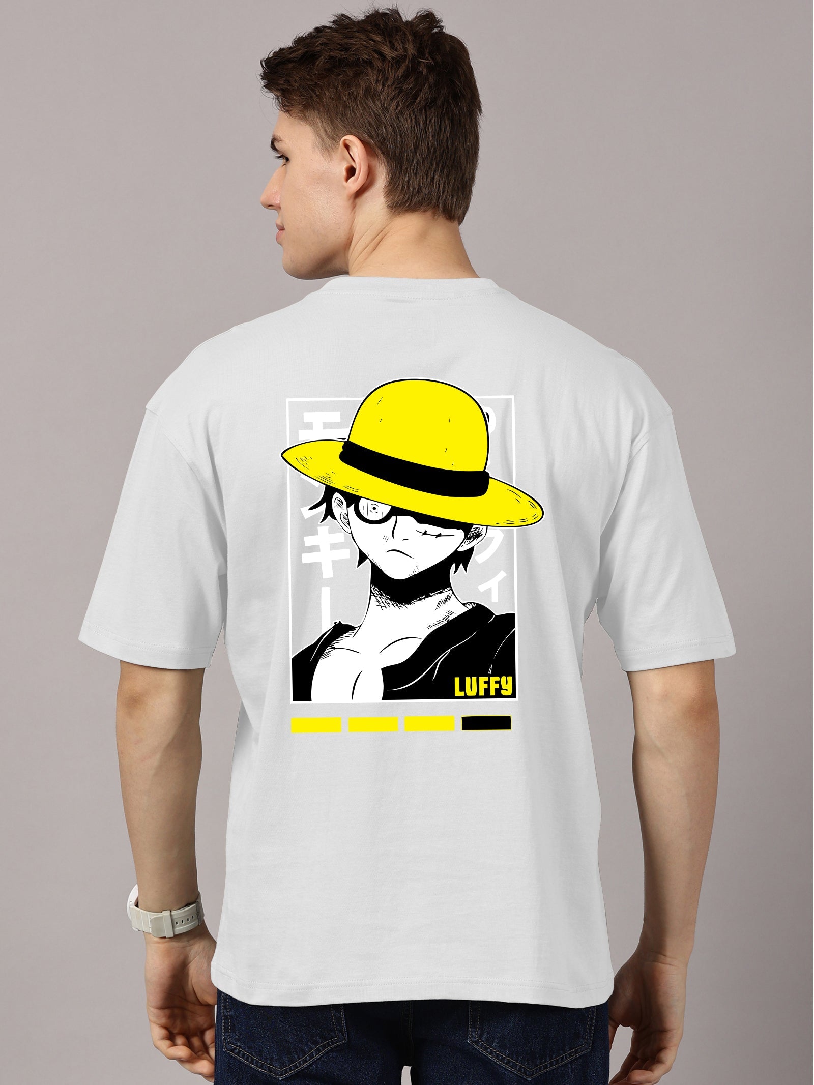 Luffy Printed Oversized Drop Shoulder T-Shirt