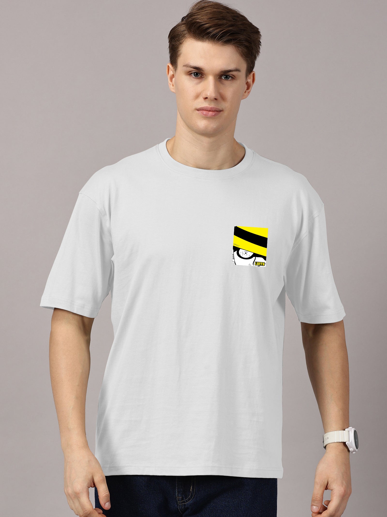 Luffy Printed Oversized Drop Shoulder T-Shirt