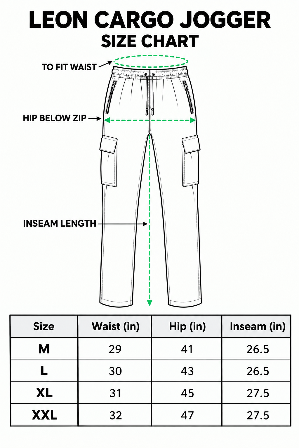 LEON Men’s Cotton Loopknit Cargo Jogger