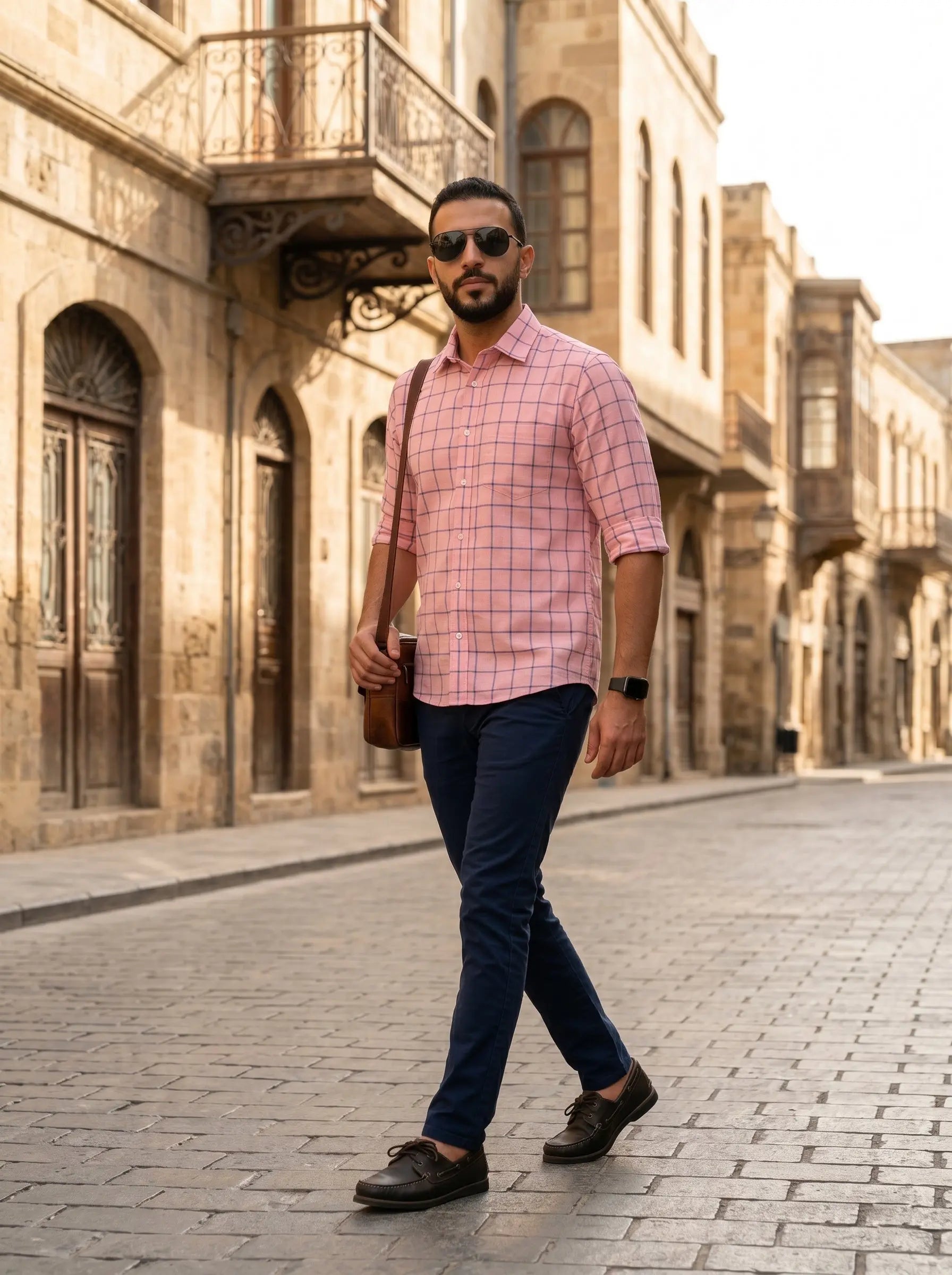 Checkered Poly Cotton Full Sleeve Shirt LEON