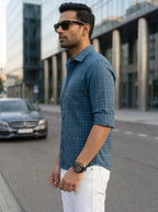 Checkered Poly Cotton Full Sleeve Shirt LEON