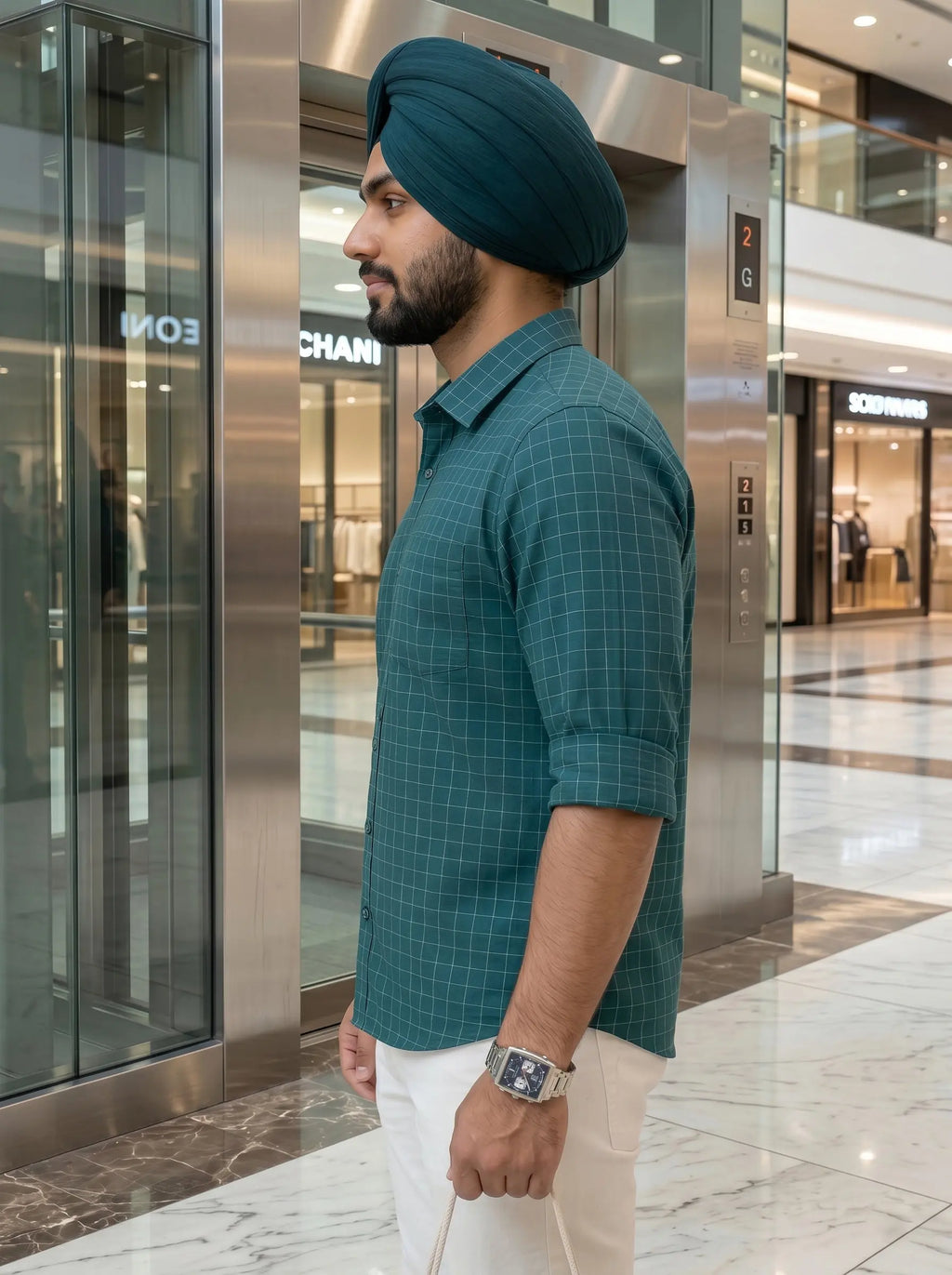 Checkered Poly Cotton Full Sleeve Shirt LEON