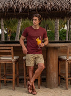 Henley Neck  Half Sleeve T-Shirt LEON