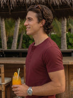 Henley Neck  Half Sleeve T-Shirt LEON