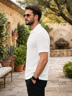 LEON Men’s Flat Knit Polo Collar Half Sleeve T-Shirt | Regular Fit