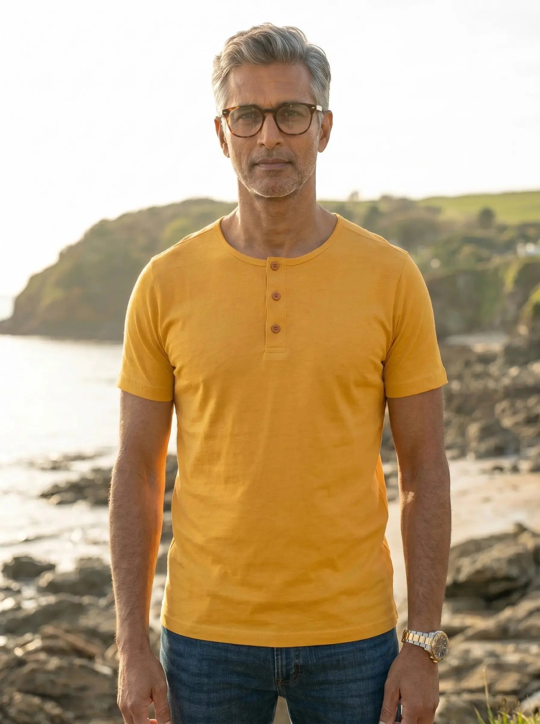 Henley Neck  Half Sleeve T-Shirt LEON