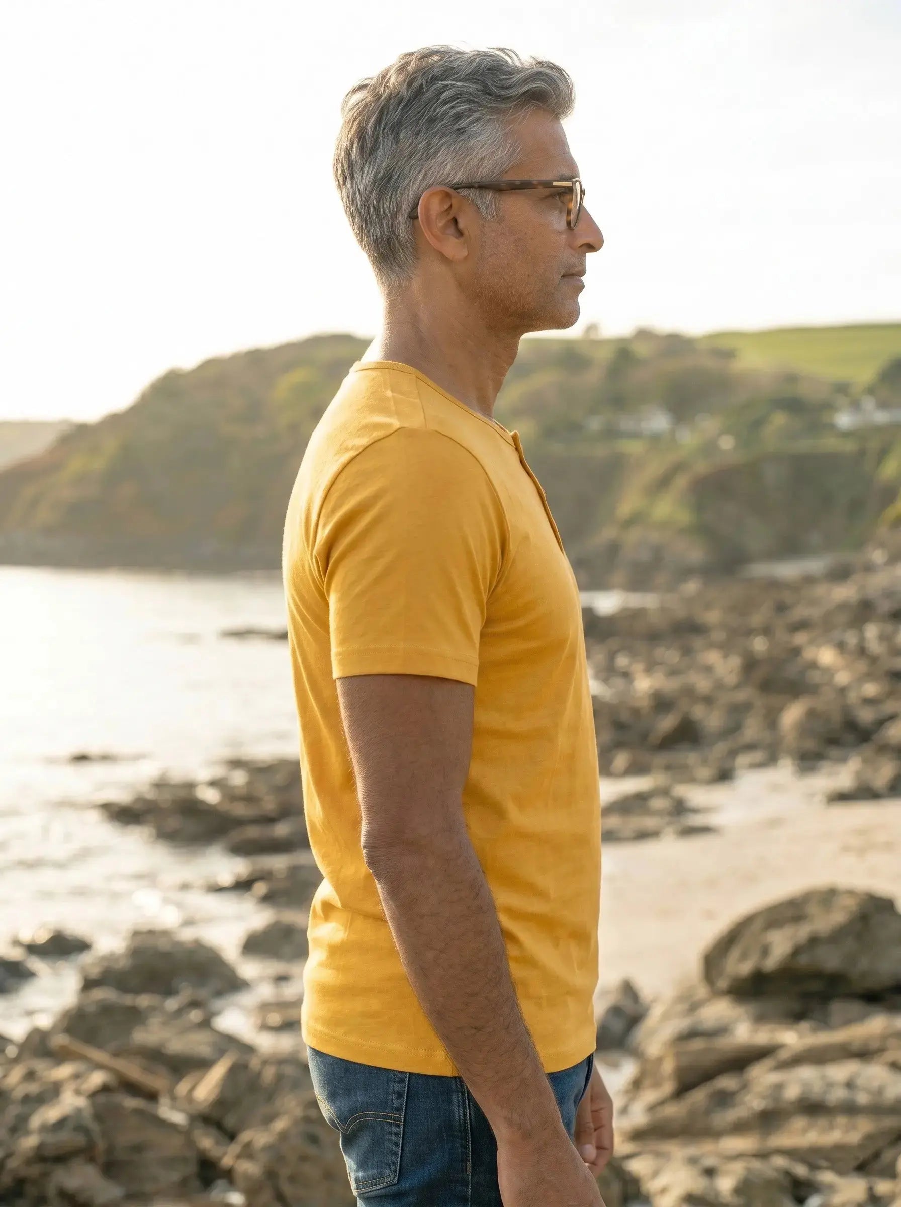 Henley Neck  Half Sleeve T-Shirt LEON