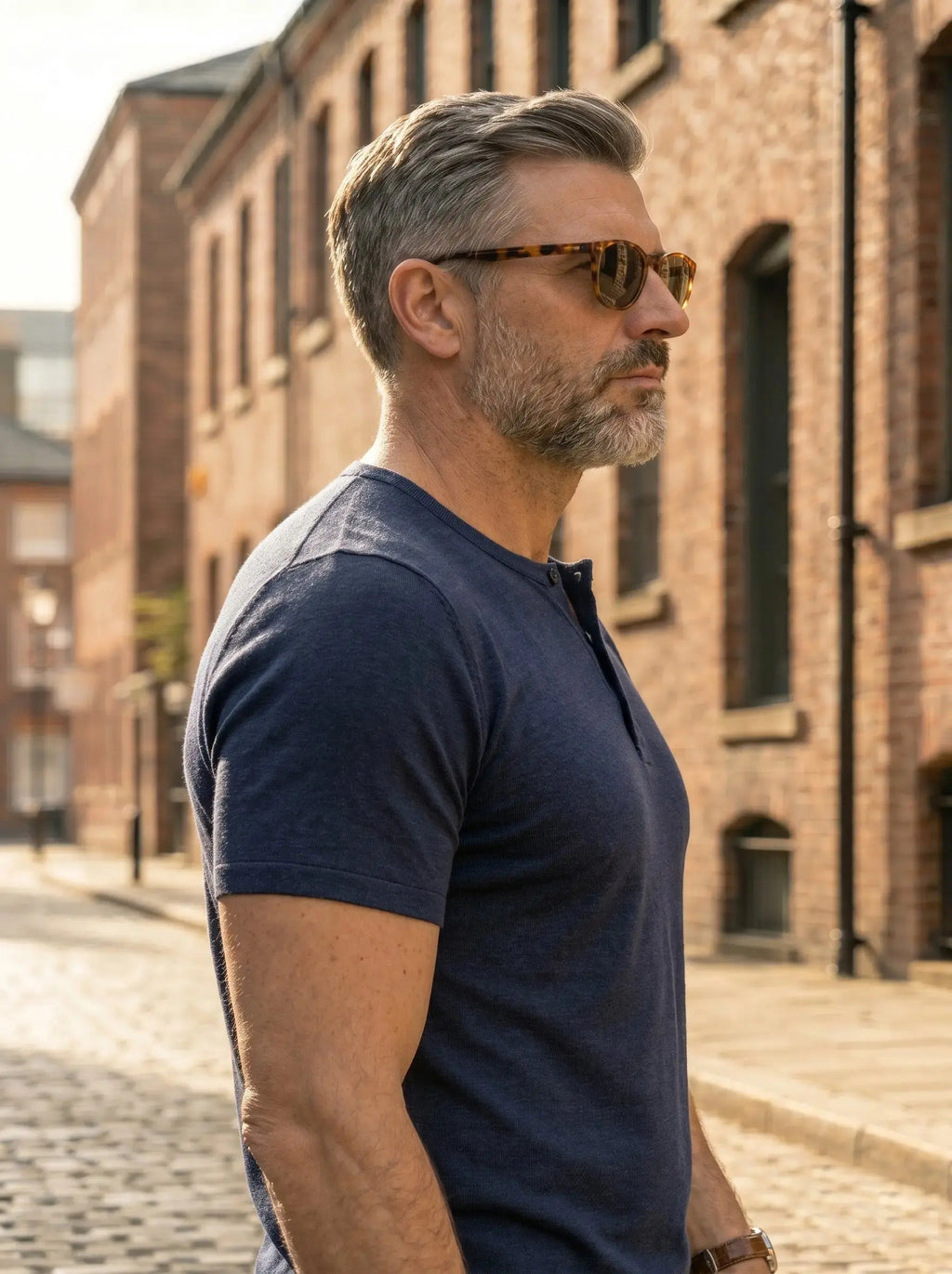 Henley Neck  Half Sleeve T-Shirt LEON