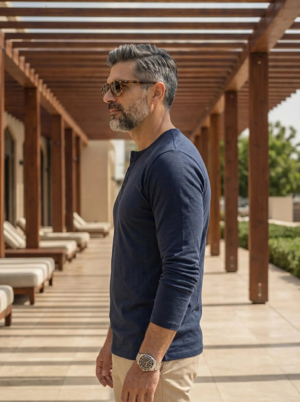Henley Neck Full Sleeve T-Shirt LEON