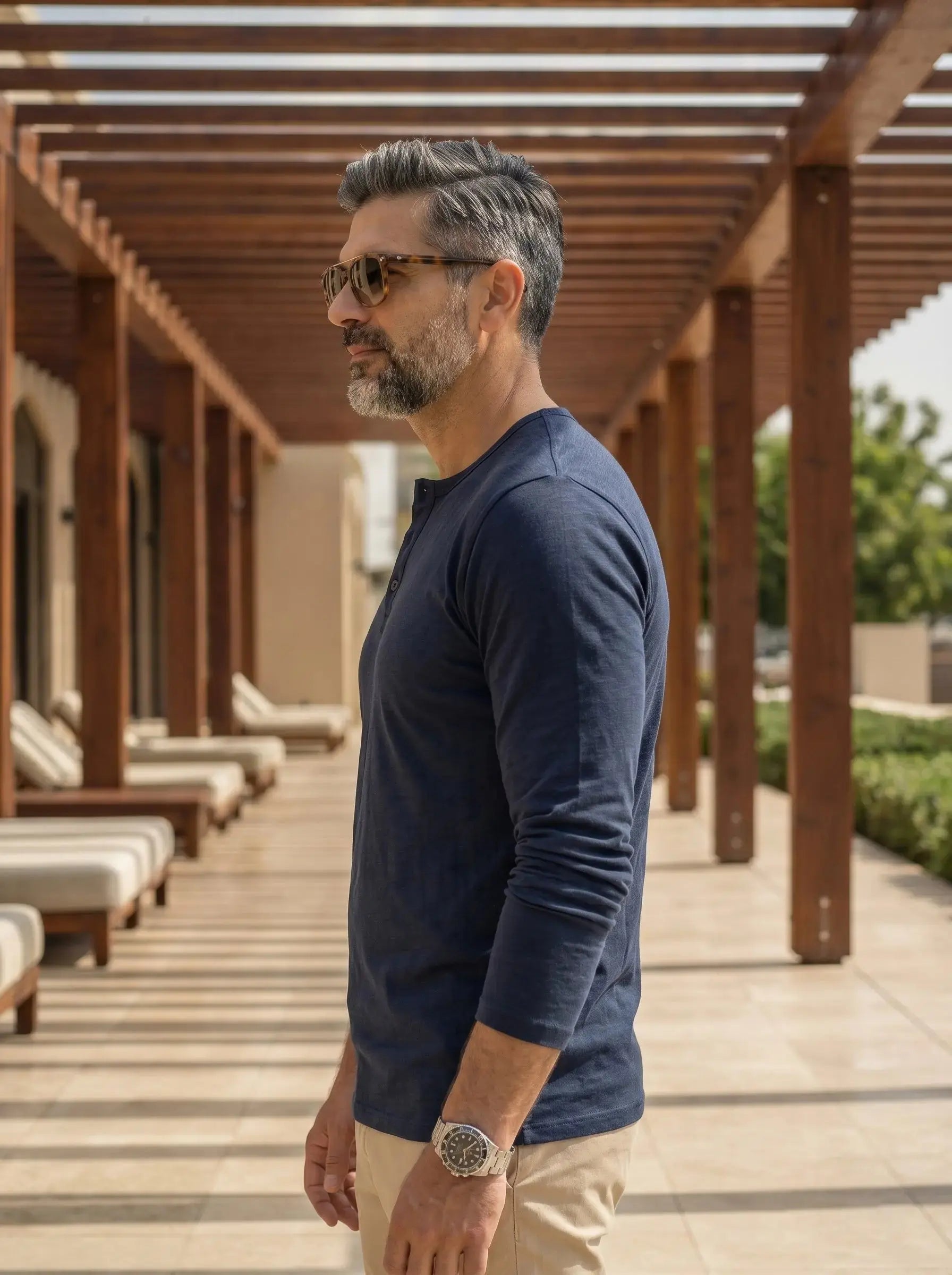 Henley Neck Full Sleeve T-Shirt LEON