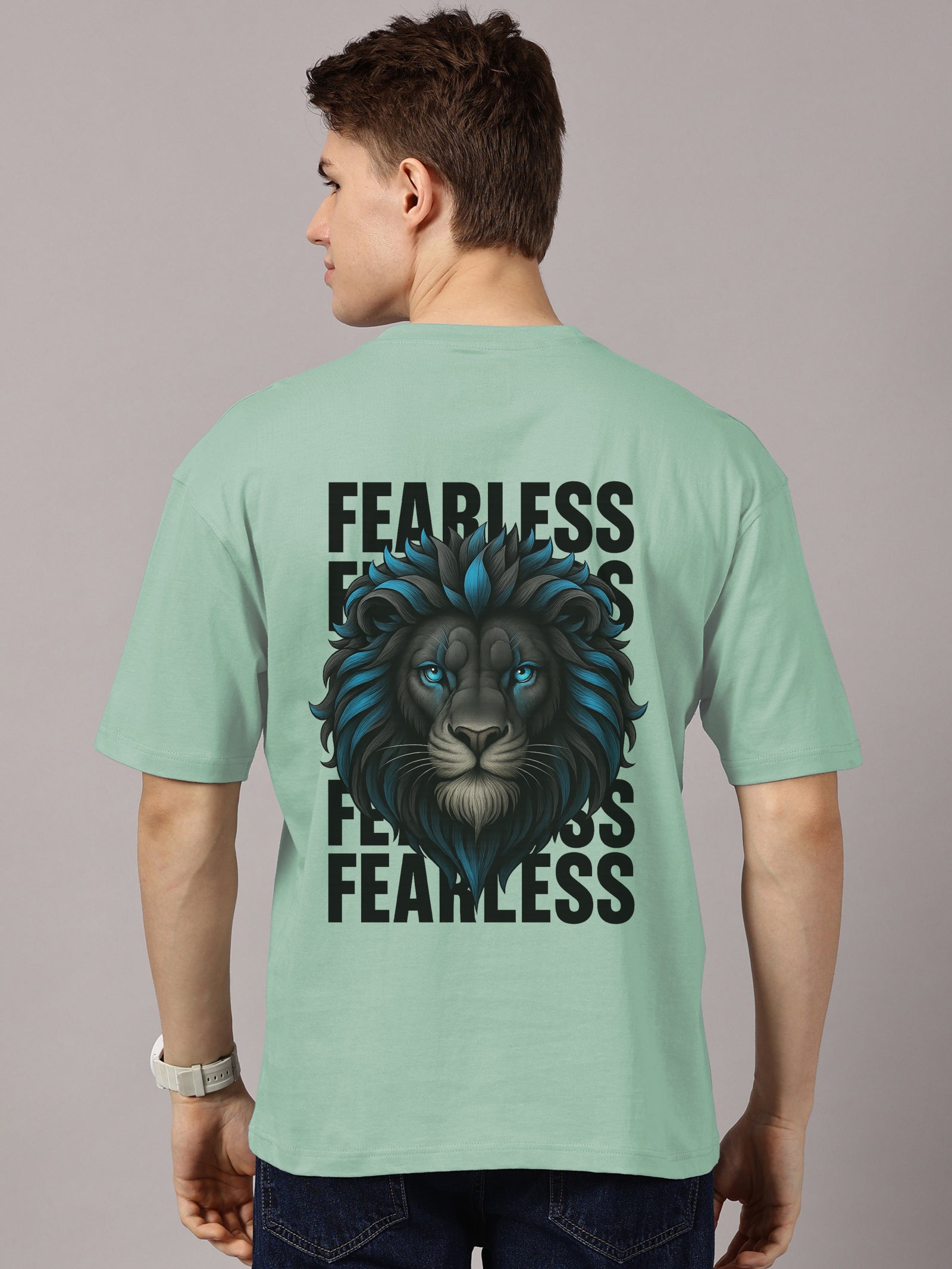 Fearless Printed Oversized Drop Shoulder T-Shirt