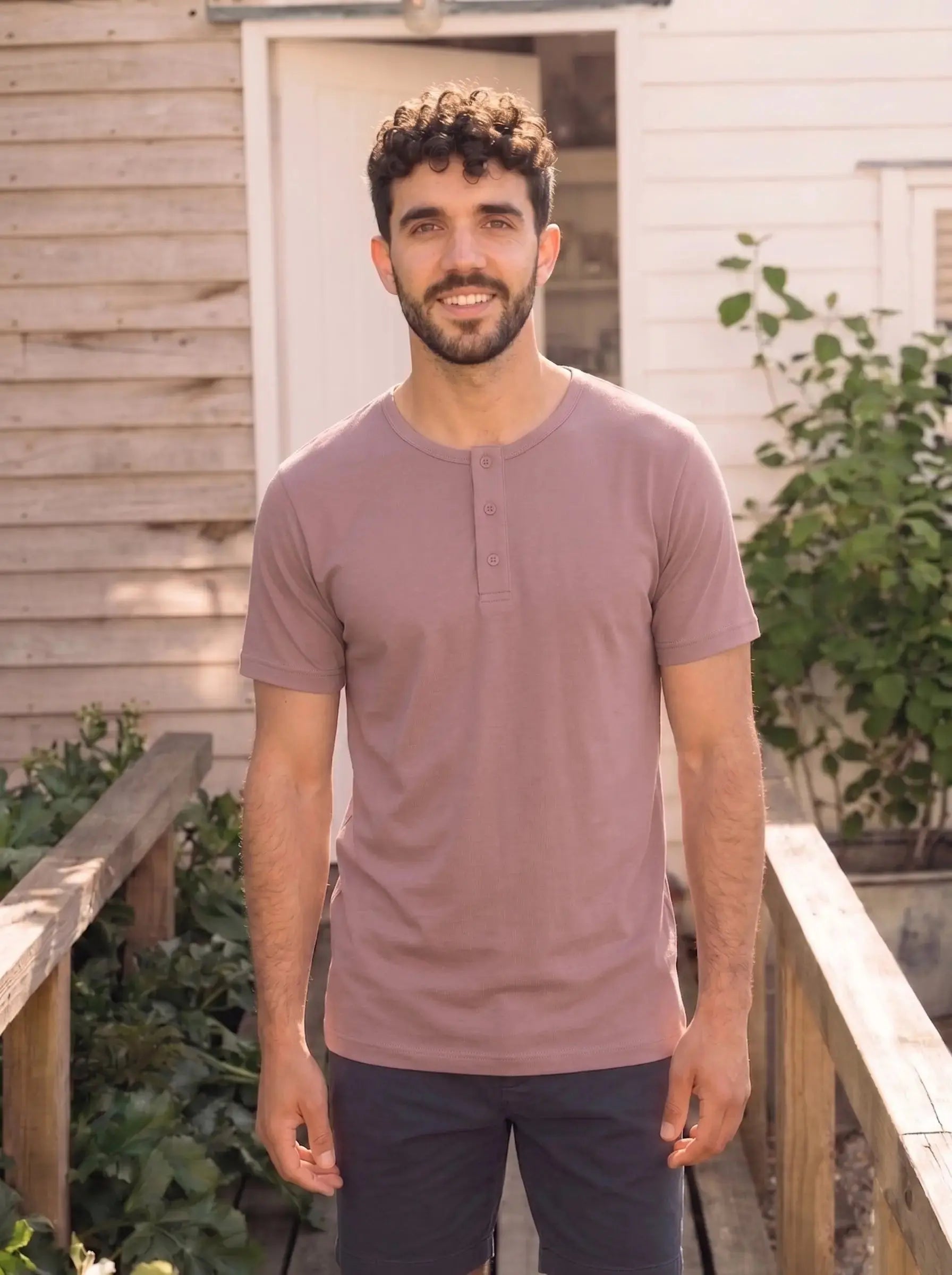 Henley Neck  Half Sleeve T-Shirt LEON