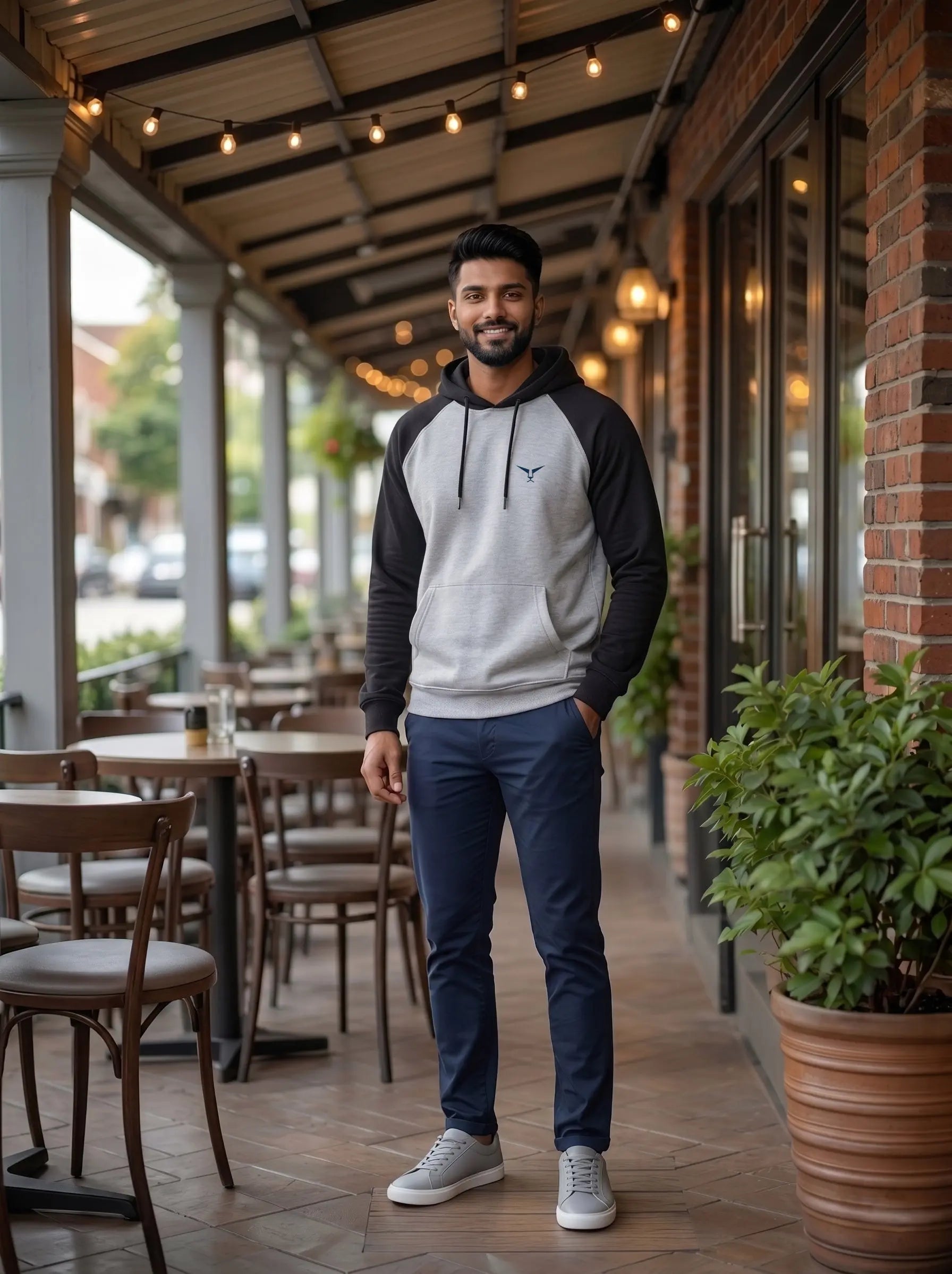 Raglan Sleeve Pullover Hoodie LEON