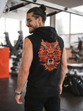 Dragon Printed Sleeveless Pullover Hoodie LEON