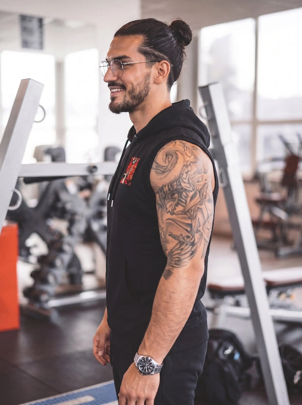 Dragon Printed Sleeveless Pullover Hoodie LEON