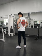 Dragon Printed Sleeveless Pullover Hoodie LEON