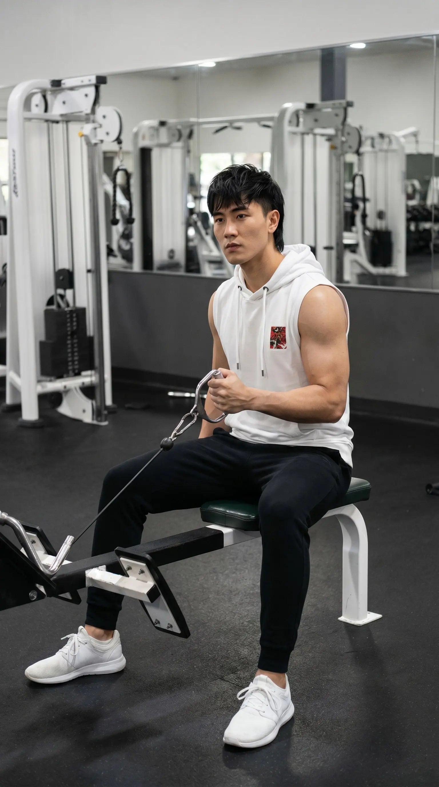 Dragon Printed Sleeveless Pullover Hoodie LEON