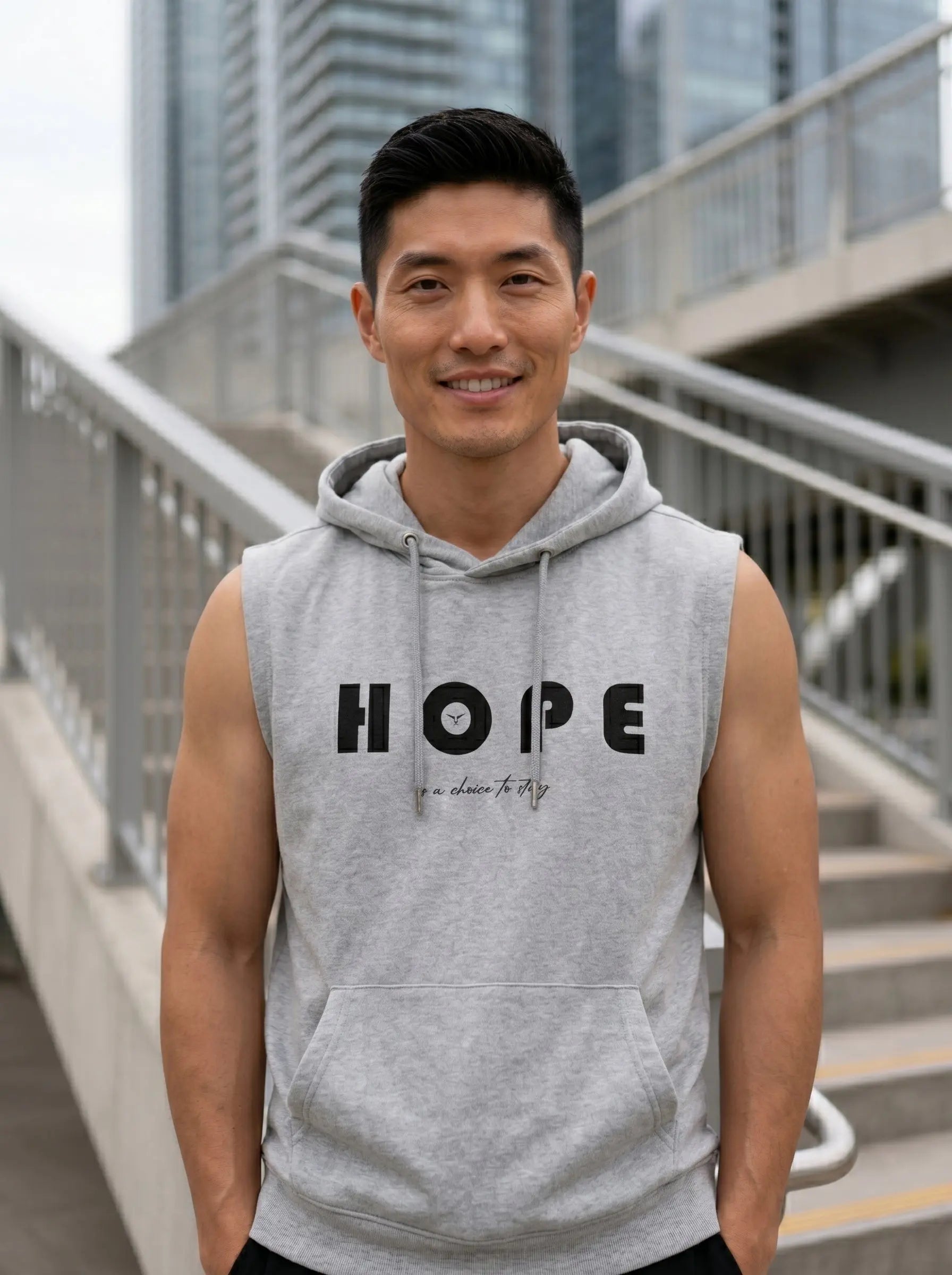Hope Printed Sleeveless Pullover Hoodie LEON