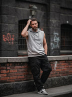 Leon Printed Sleeveless Pullover Hoodie LEON