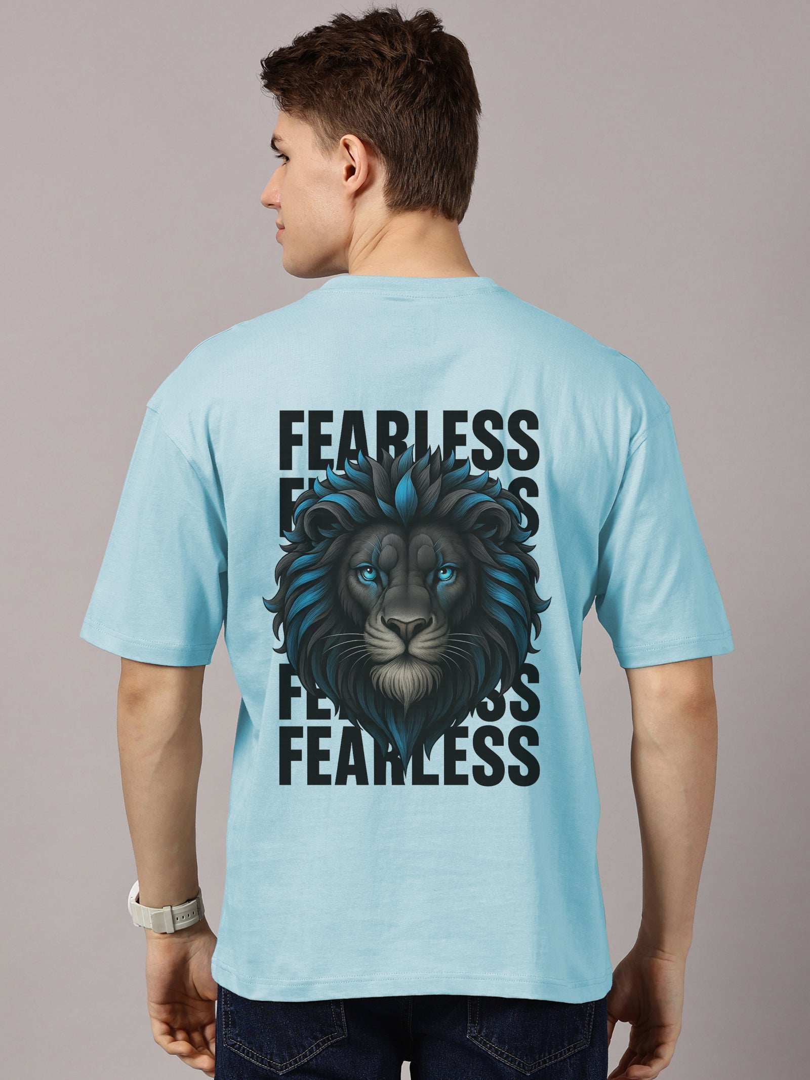 Fearless Printed Oversized Drop Shoulder T-Shirt