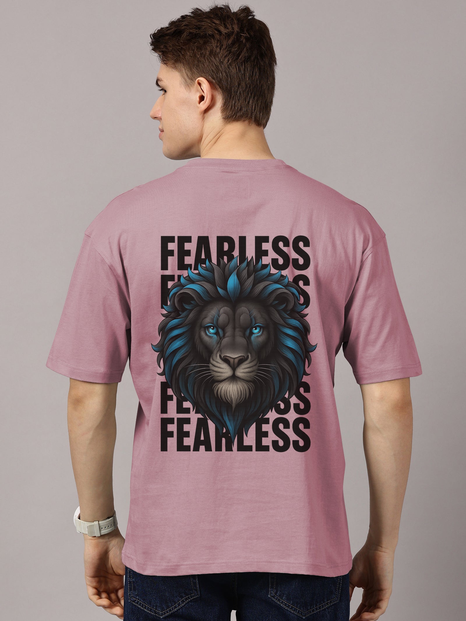 Fearless Printed Oversized Drop Shoulder T-Shirt