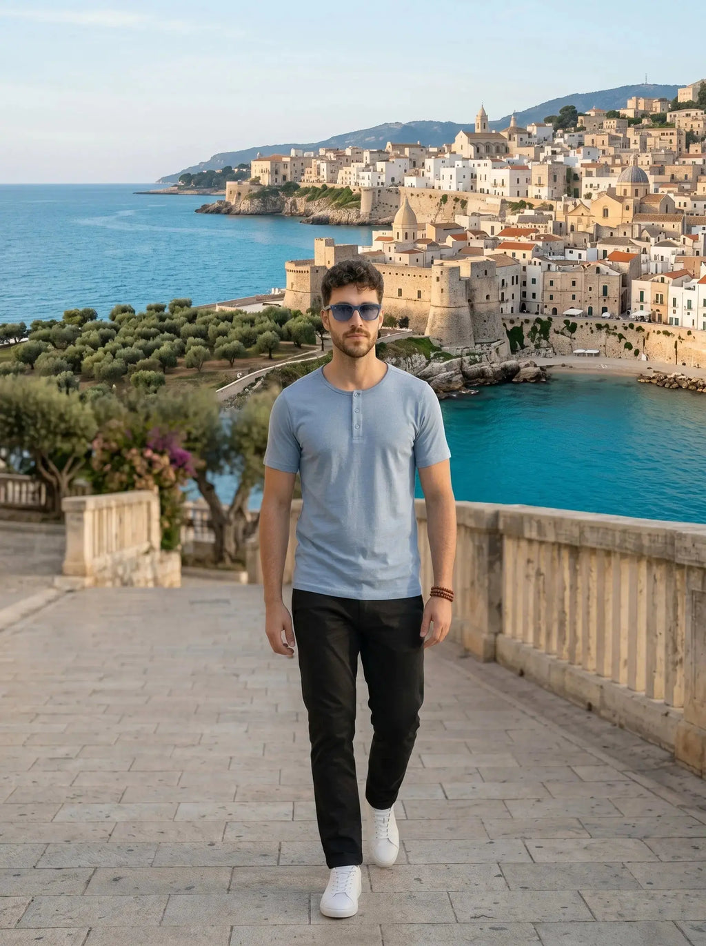 Henley Neck  Half Sleeve T-Shirt LEON
