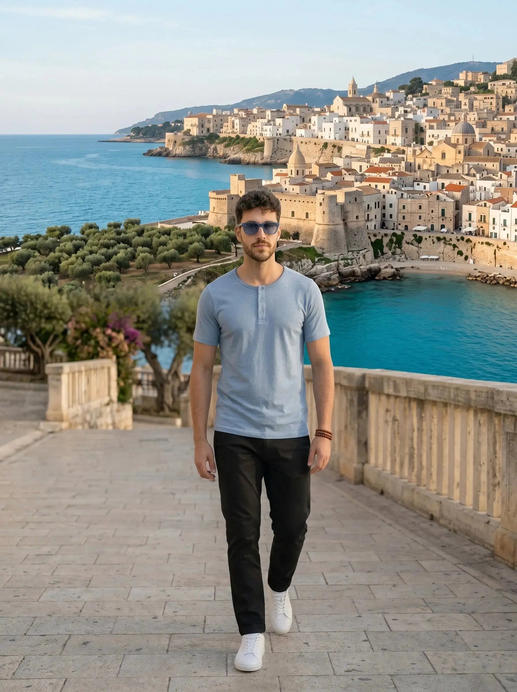 Henley Neck  Half Sleeve T-Shirt LEON
