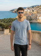 Henley Neck  Half Sleeve T-Shirt LEON