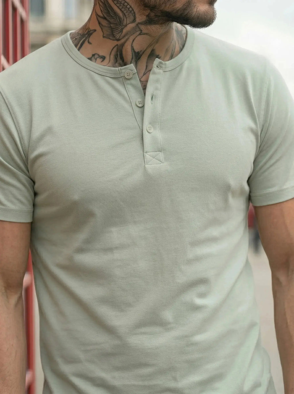 Henley Neck  Half Sleeve T-Shirt LEON
