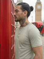 Henley Neck  Half Sleeve T-Shirt LEON