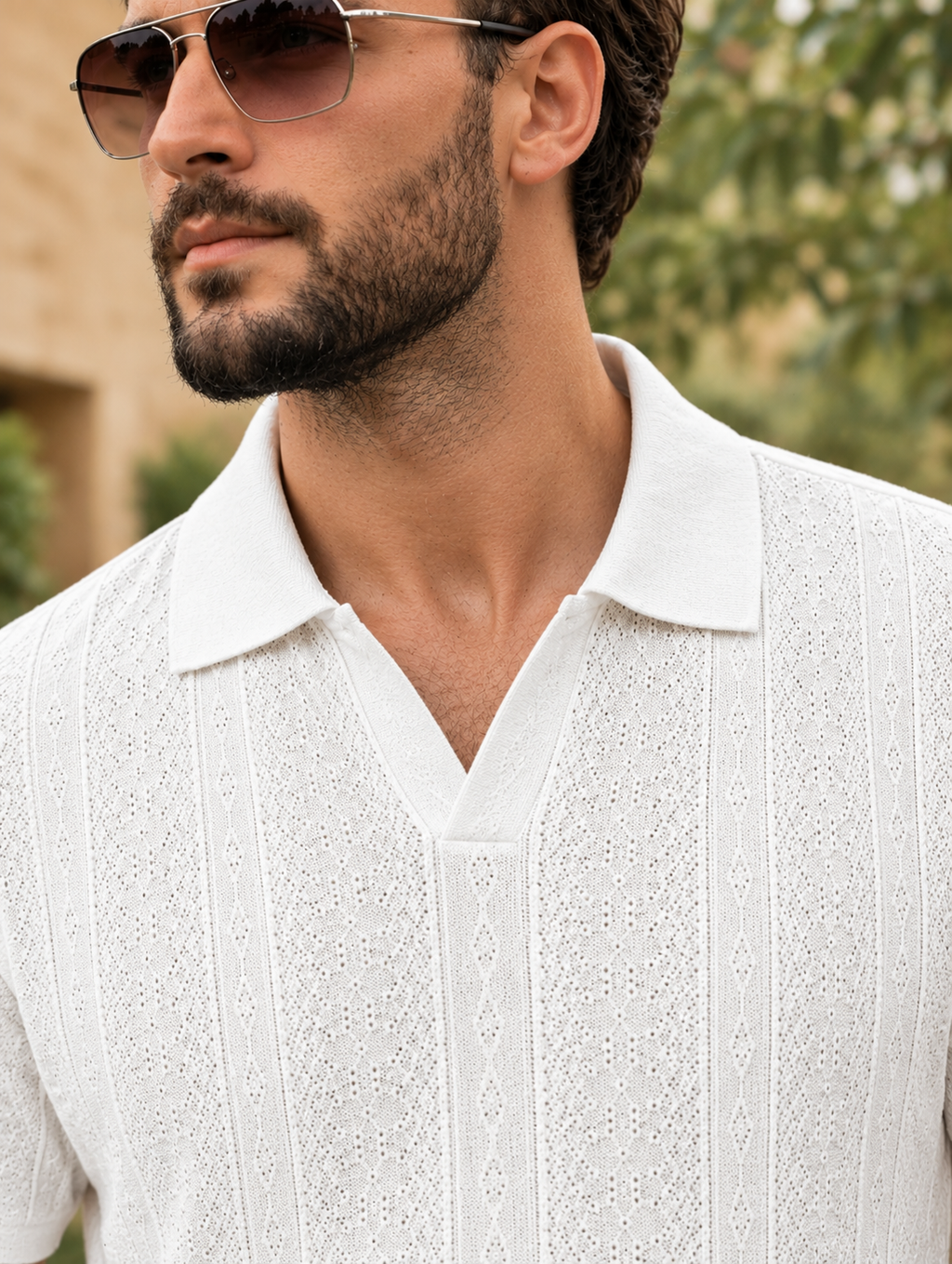 LEON Men’s Flat Knit Polo Collar Half Sleeve T-Shirt | Regular Fit