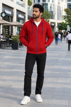 Leon Men’s Full Sleeve Hoodie | 340 GSM Poly Cotton Contrast Zip Hoodie LEON