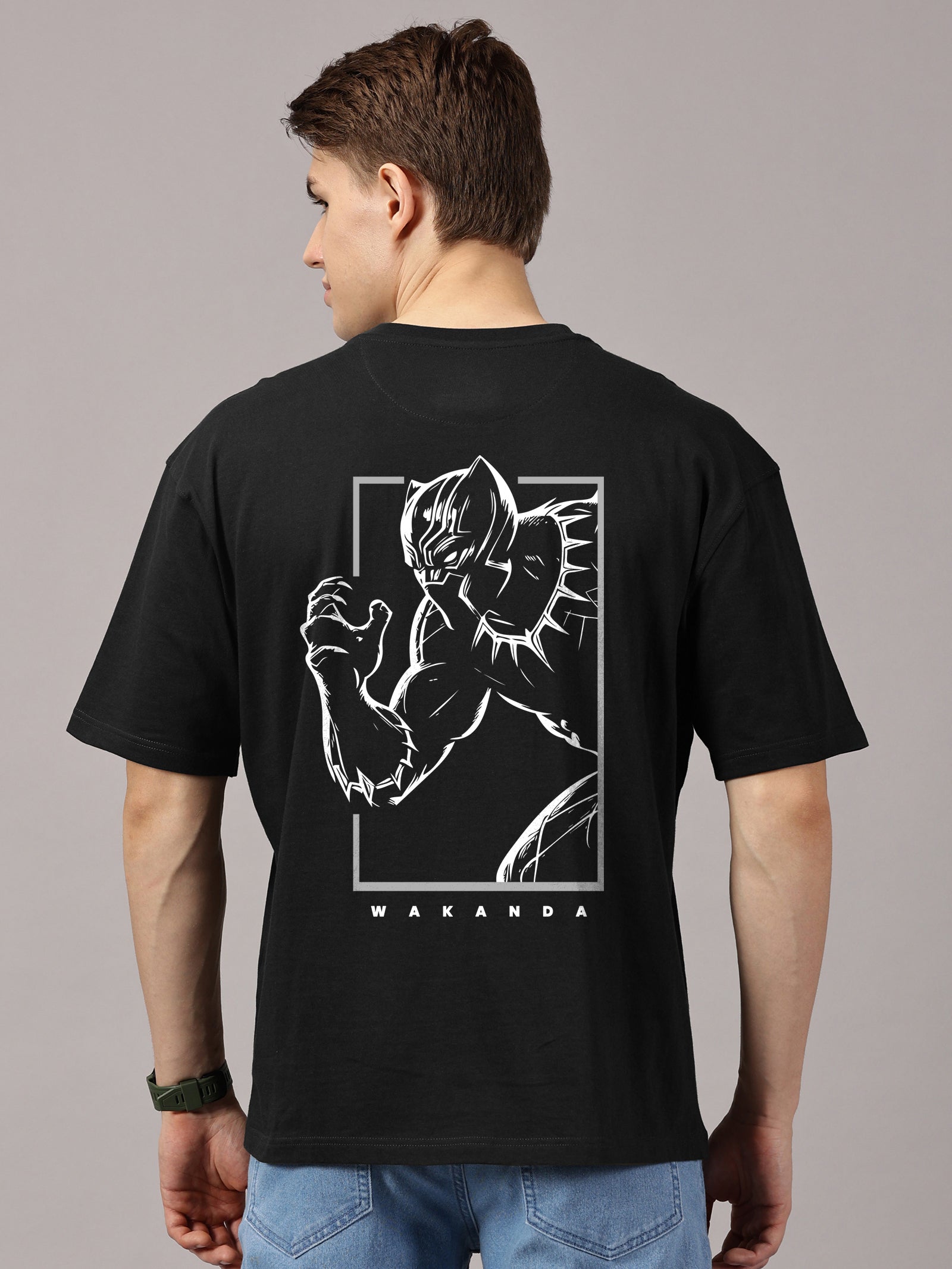 Wakanda Printed Oversized Drop Shoulder T-Shirt