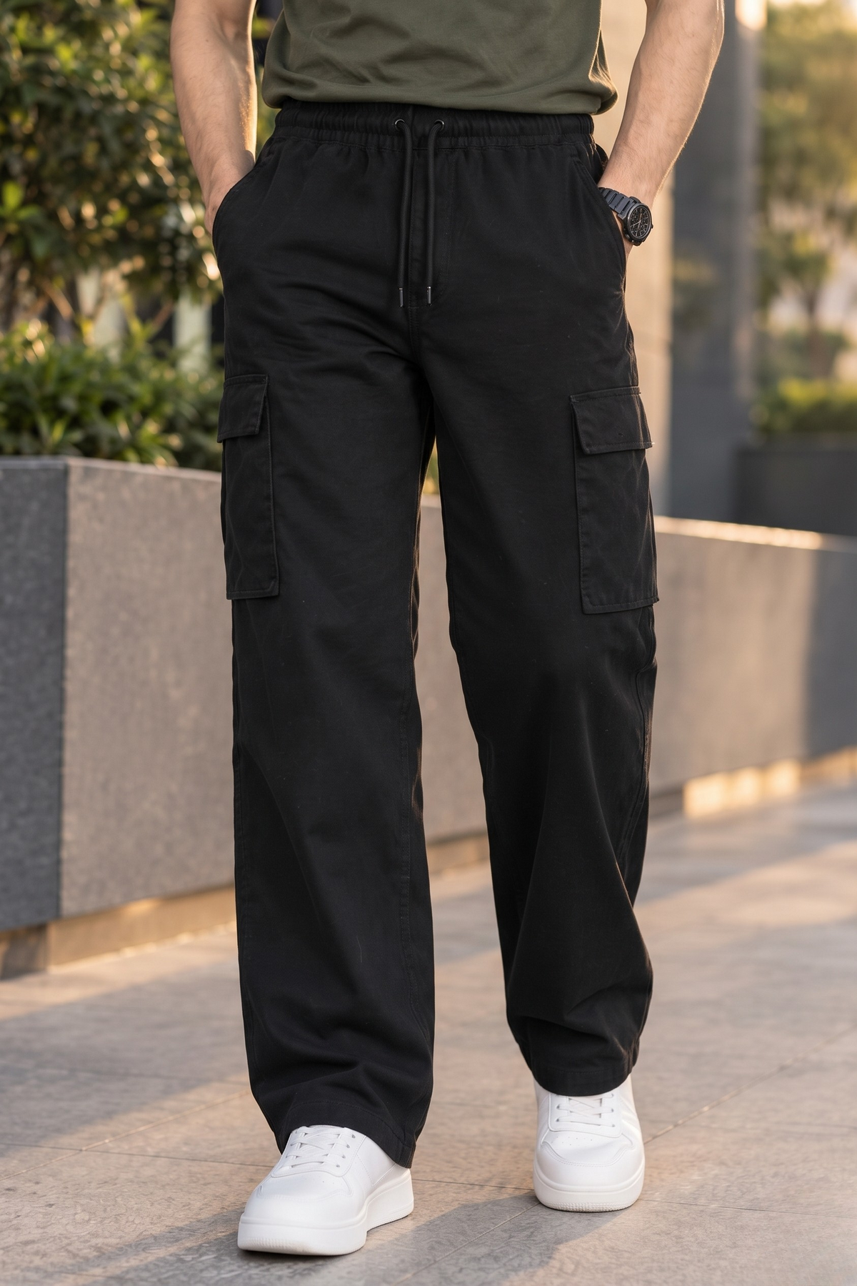 LEON Men’s Cotton Loopknit Cargo Jogger