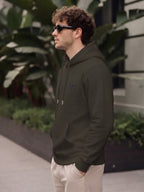 Solid Kangaroo Pocket Pullover Fullsleeve Hoodie Leon Clothing