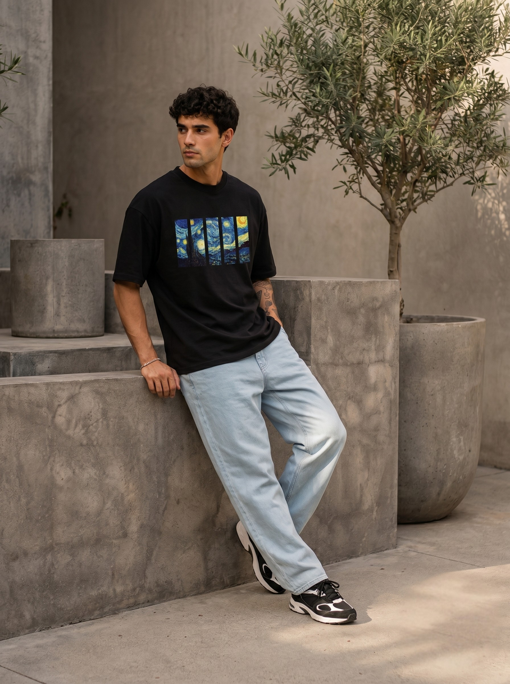 LEON Men’s Starry Night Printed T-Shirt