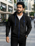 Leon Men’s Full Sleeve Hoodie | 340 GSM Poly Cotton Contrast Zip Hoodie LEON